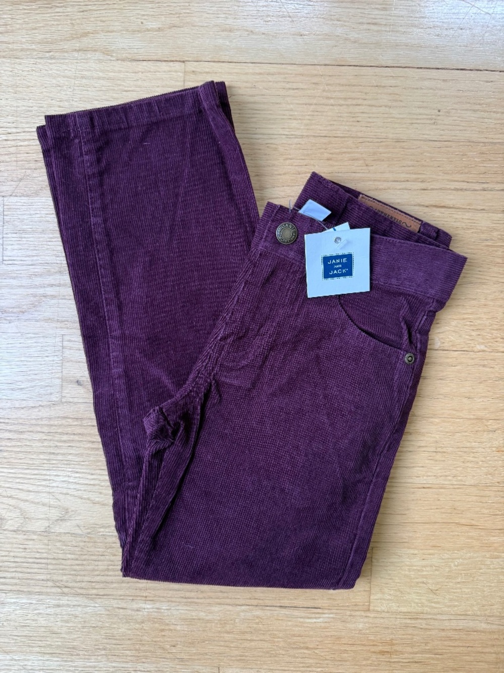 Janie and Jack Size 7 Boys burgundy corduroy pants